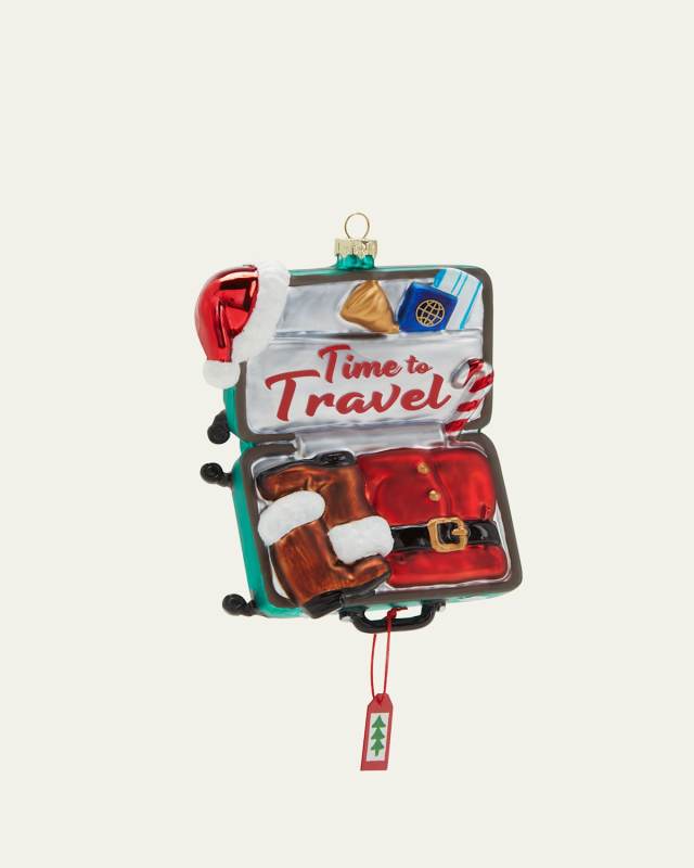 Santa Suitcase Christmas Ornament